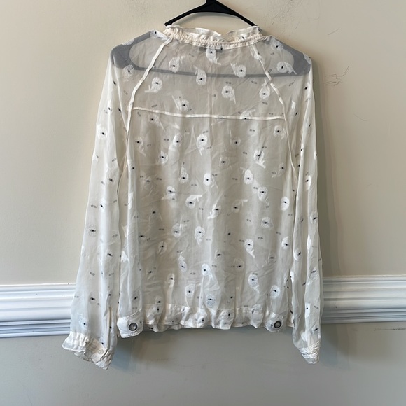 Rag & Bone Bennett sheer Floral Tie-Sleeve Top - Picture 5 of 5